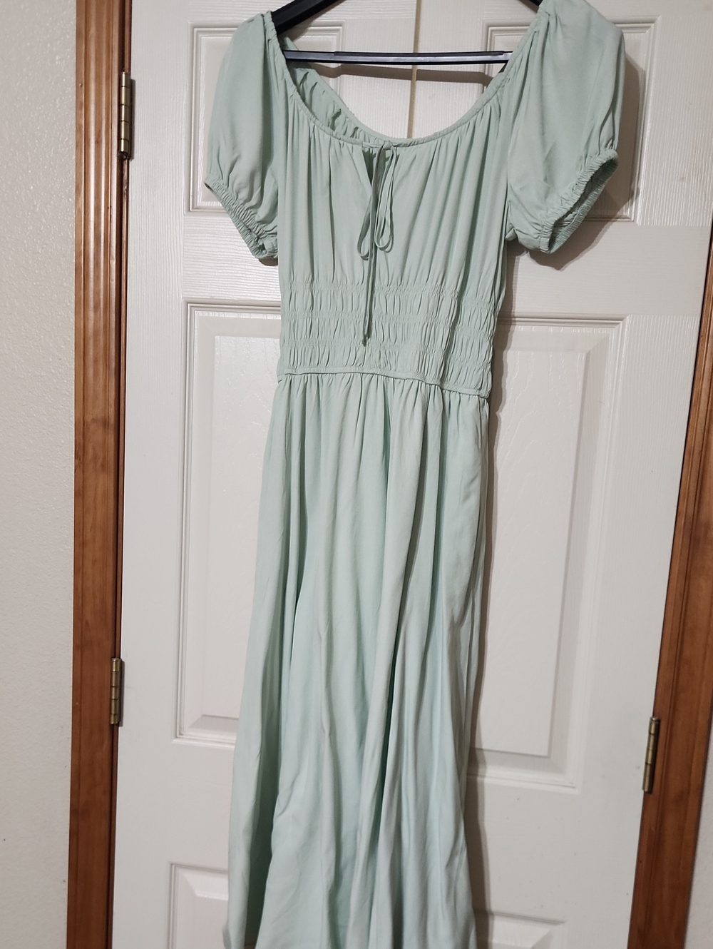 Cato Mint Green Maxi Dress with Puff Sleeves